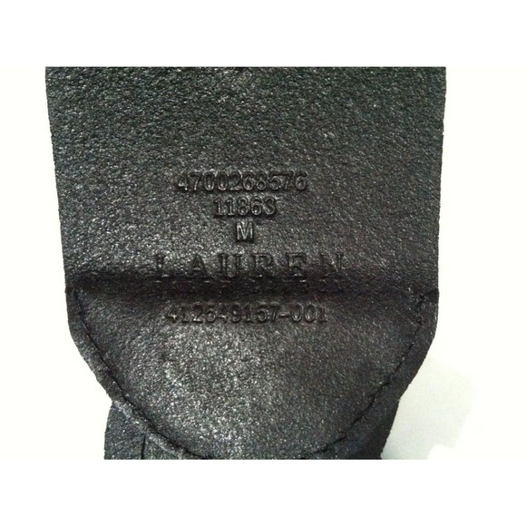 RALPH LAUREN WOMENS NEW BLACK LEATHER BELT SIZE: M  LENGTH: 38\